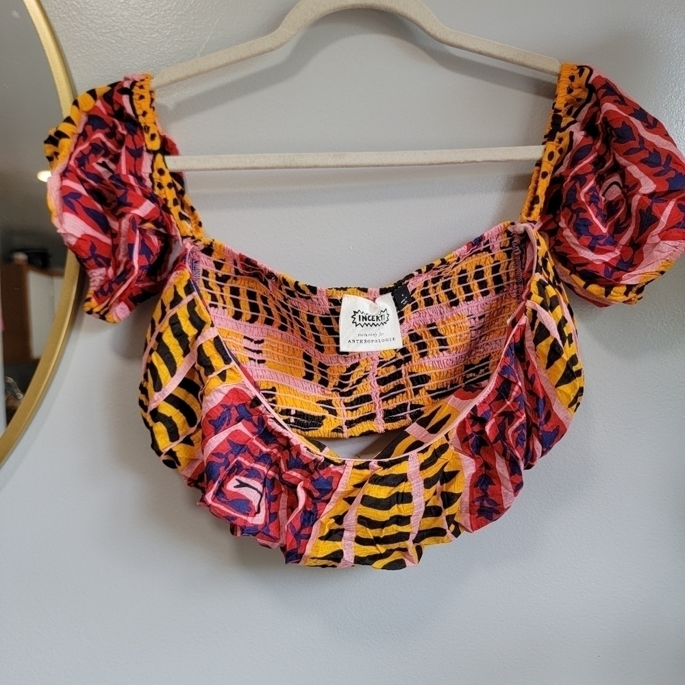 Joao Incerti for Anthropologie The cecy  off shoulder TOP ONLY S - Picture 2 of 10